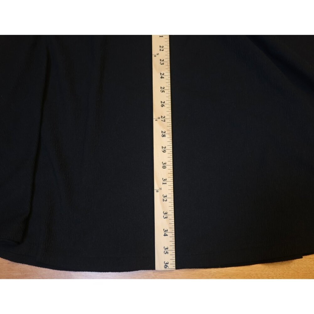 Ann Taylor Factory Black Puff Sleeve Dress Full Skirt Zip Back Sz 12P Normcore - Picture 14 of 15